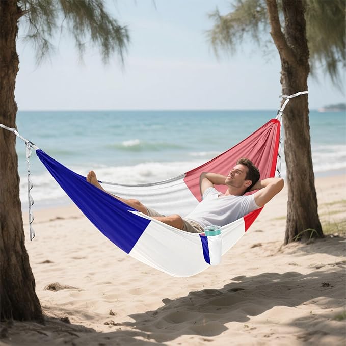 Flag of The French Southern and Antarctic Lands Hammocks with Portabl Carry Bag Backyard Hammock for Indoor Outdoor Patio