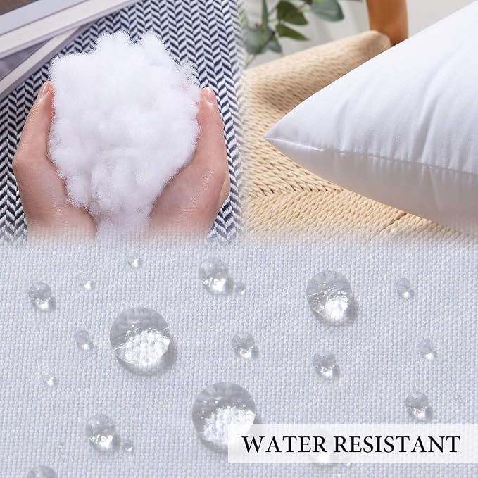 MIULEE Set of 2 Outdoor Waterproof Pillow Covers Blend Outdoor Throw Pillow Inserts for Sofa Bedroom Living Room 18 x 18 Inch 45 x 45 cm Yellow