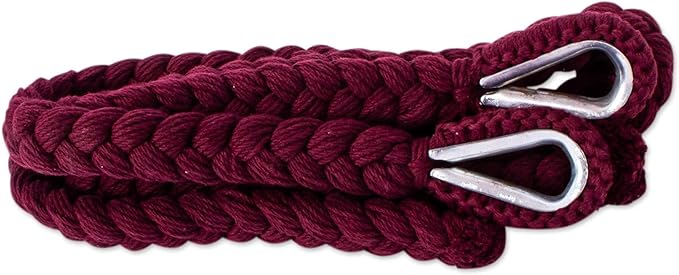 NOVICA Handmade Cotton Hammock Swing Tasseled Rope Mayan Wine from Mexico Burgundy Solid Tropical Decor 'Ocean Seat in Bordeaux'
