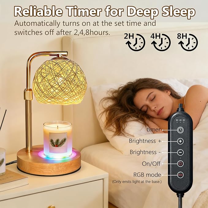 2-Pack Christmas Wax Warmer Lamp with Timer, Dimmable Flameless Candle Melting Lamp with Festive Design, No Smoke, Perfect Xmas Gifts for Mom Friends Family Holiday