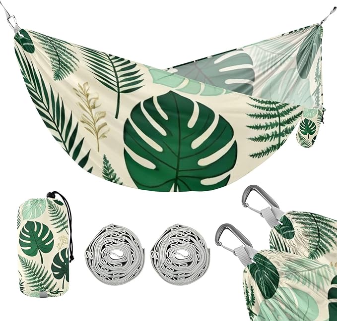 Lush Green Foliage Hammocks for Camping with Portabl Carry Bag Portable Hammock Indoor Outdoor Patio