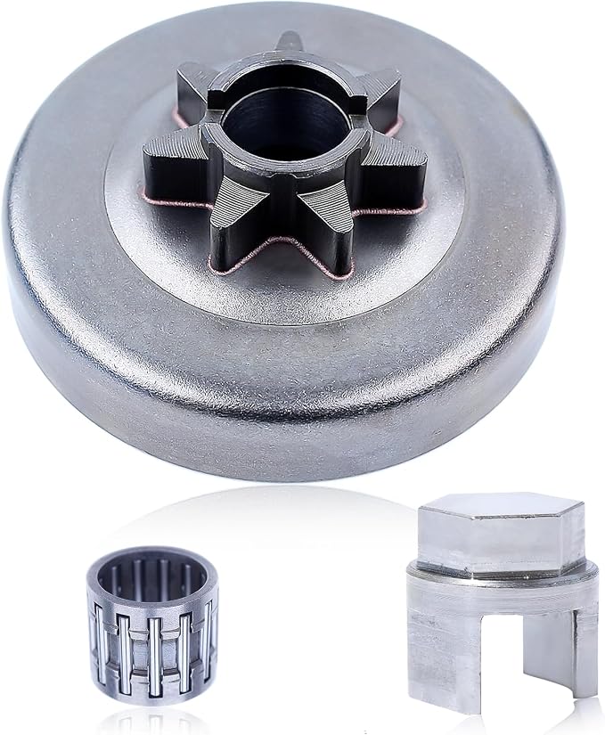 3/8" 7T Clutch Drum Kit for Husqvarna 455 455 E 460 461 Rancher Jonsered CS2255 Chainsaws Clutch Drum with Clutch Removal Tool for 537291704，502 54 16-03