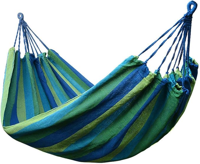 Camping Portable Hanging Hammock Indoor Home Bedroom Hammock Lazy Chair Travel Outdoor Swing Chair Thick Canvas Bed Hammocks Blue01