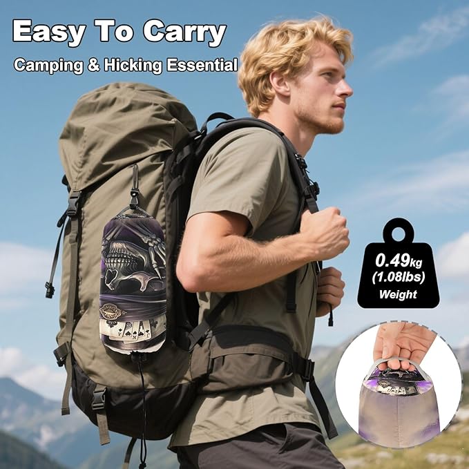 Hammocks for Outside Black Skull Camping Hammock Portable Hammocks with Tree Straps and Carry Bag Camping Accessories for Hiking Beach Outdoor