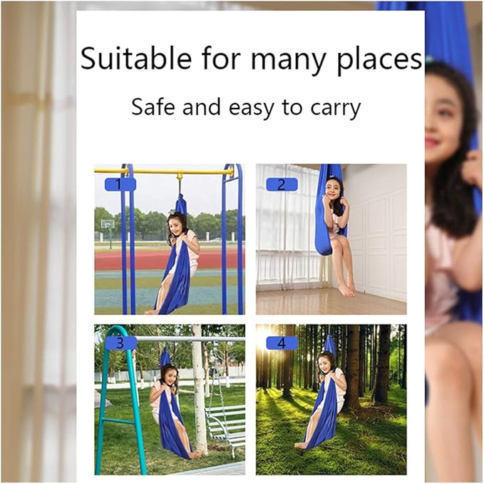 Indoor Swing Chair Soft Hanging Hammock for Kids Child and Teens with Special Needs Yoga Sensory Integration Outdoor Camping (Color : Gold, Size : 100 x 280 cm)