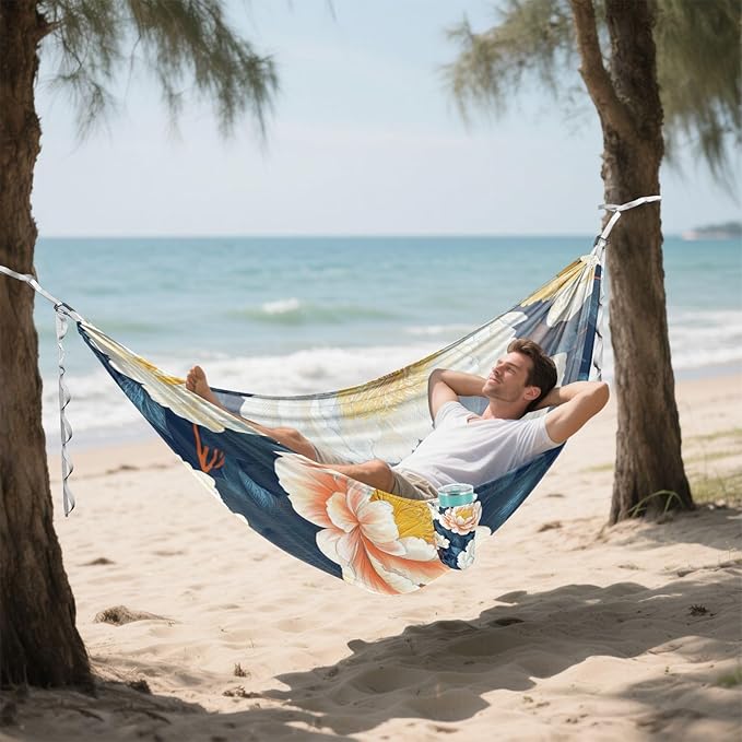 Chinese Style Peonies Floral Pattern 330lb Capacity Hammocks with Tree Straps Backyard Hammock for Patio Backyard Lounge Base hamaca de Algodon para Jardin