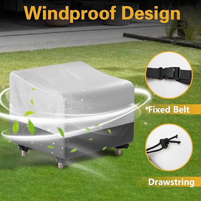 EVRBUL 2 PCS Single Patio Chair Covers Outdoor Single Sofa Covers Heavy Duty 420D Dust-proof Waterproof and UV Protection 35"Lx38"Wx31"H