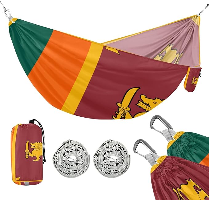 National Flag of Sri Lanka Hammocks with Portabl Carry Bag Backyard Hammock for Indoor Outdoor Patio