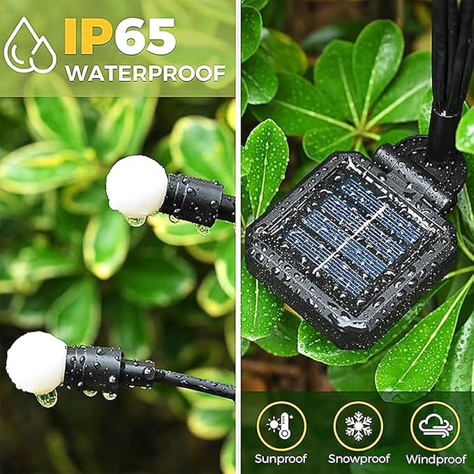 Solar Lights Outdoor Waterproof,Garden Patio Decorative Lights,Firefly Lights for Patio Lawn,Landscape Lighting Large Bulbs,Starlight Windswept Lights,Great Gift for Women for Gardening,4 Pack,40 LEDs