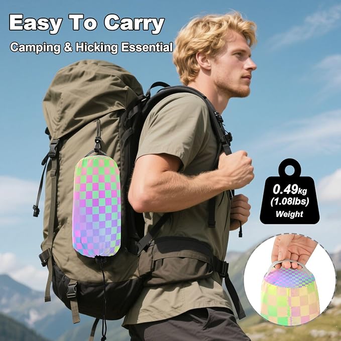 Colorful Laser Design Squares 330lb Capacity Camping Hammocks Fabric Hammock for Camping Travel Accessories amacas para patios con Base de adultos