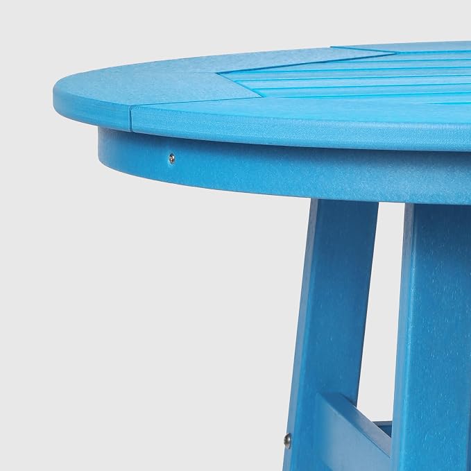 WestinTrends Malibu Outdoor 35" HDPE Round Patio Bar Height Table, Pacific Blue