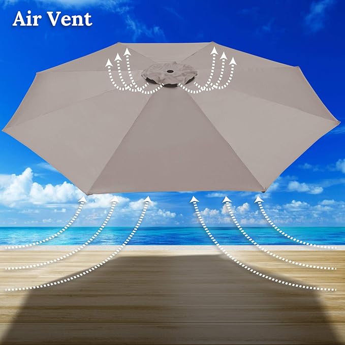 YardGrow 13ft 8 Ribs Umbrella Canopy Replacement for Patio Umbrella, Canopy ONLY, Frame NOT Included