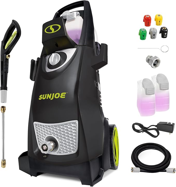 Sun Joe Pressure Washer, Electric Power Washer, Heavy-Duty 2500 Max PSI (2030 PSI PWMA Rated)-Portable Cleaning & Washing Machine System with Patios & Sidewalks, SPX3000