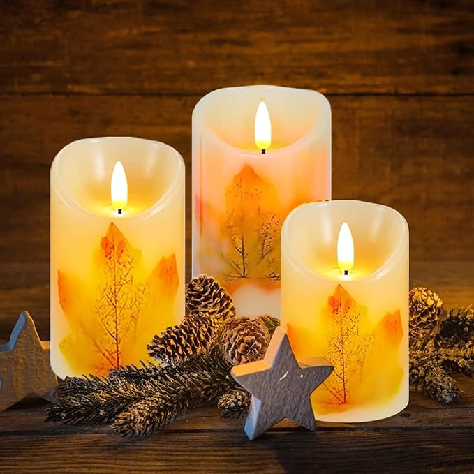 Flameless LED Pillar Candles with Timer & Remote Control, Safe Warm Glow, Battery Operated, 3-Piece 3"×4"/5"/6" Set, Waterproof Decorative Candles for Home, Wedding, Table & Outdoor Use