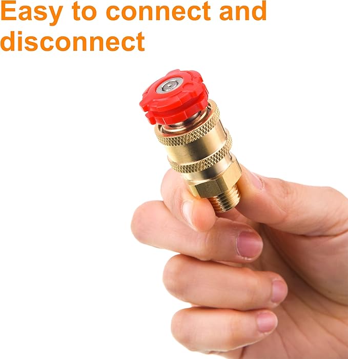 RIDGE WASHER Pressure Washer Couplers, 1/4'' Quick Connect, 2 Pack | Brass, Male NPT Thread, 5000 PSI