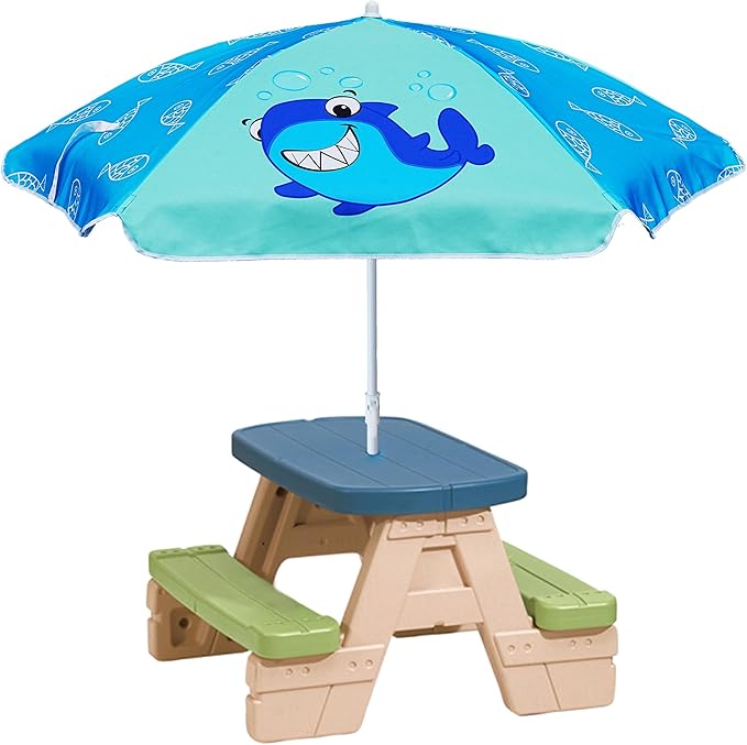 AMMSUN 5ft Seaside Beach Umbrella for Sand and Water Table - Kids Durable Umbrellas for children Beach Camping Garden Outdoor Play Shade