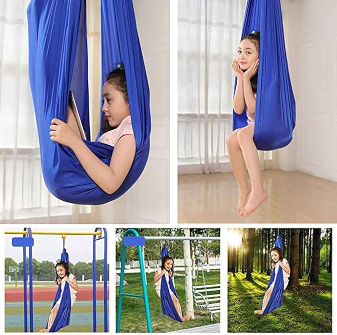 Sensory Therapy Swing Soft Hammock for Outdoor Indoor Hanging Chair for Kids Child and Teens 440 Lbs Load Capacity (Color : Purple, Size : 100 x 280 cm)