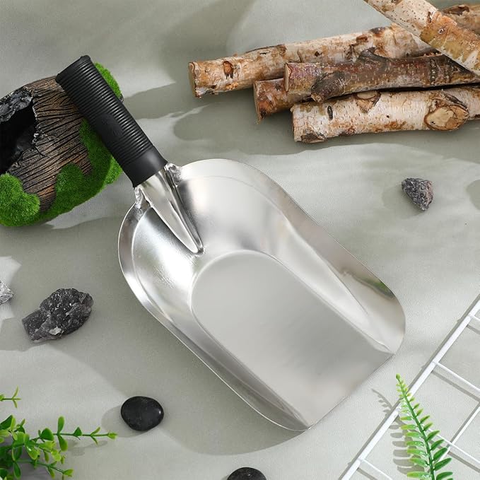 Toddmomy Garden Hand Trowel Stainless Steel Garden Scooper Lightweight Ergonomic Shovel for Digging Transplanting Weeding Planting Indoor Outdoor Container Gardening