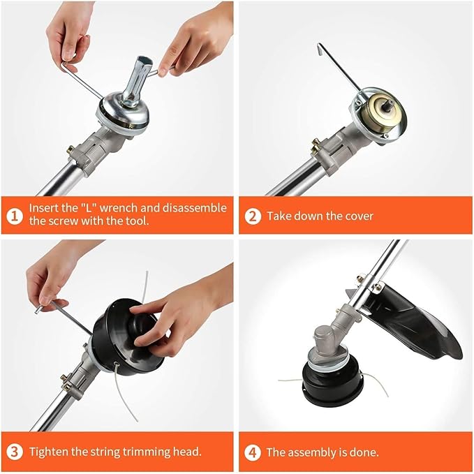 42.7cc Weed Eater Gas Powered 2-in-1 Cordless Grass Trimmer/Edger, 2-Cycle Gas String Trimmer with 2 Detachable Head for Trimming Grass/Weed