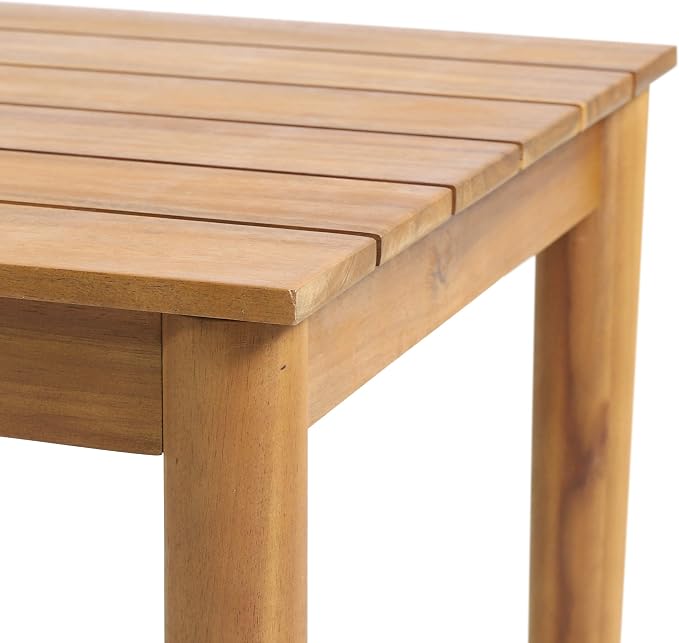 Eudora Outdoor Acacia Wood 2 Seater Chat Set, Teak and Dark Gray