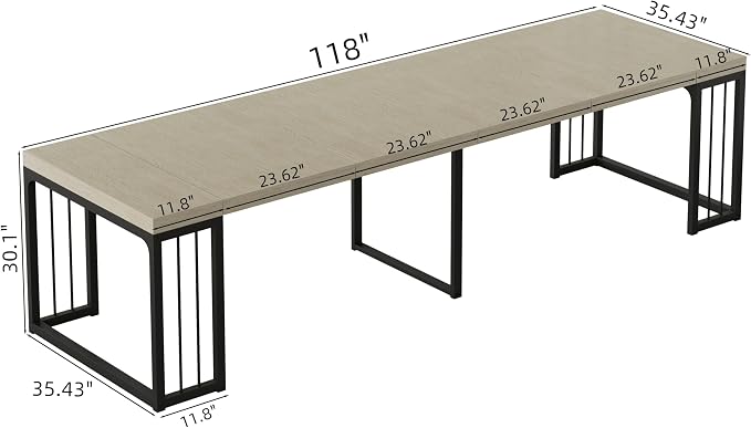 23.6" - 118" Extendable Dining Room Table, Modern Extra Long Folding Dining Tables for 2-10 People, Adjustable Kitchen Dinner Table, Outdoor Patio Furniture Set, Ancient White