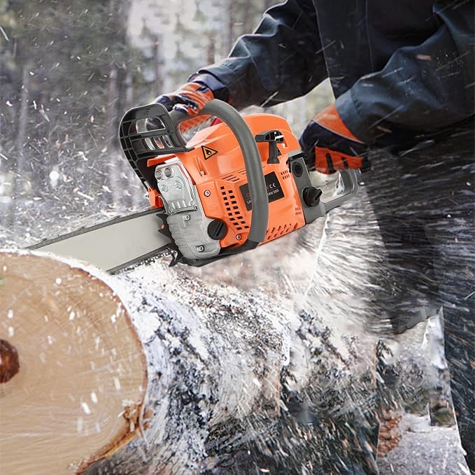 Chainsaw,58cc 20 Inch Gas Powered Chainsaw,8500rpm 2-Cycle Handheld Cordless Petrol Chainsaw Optional for Trees Wood Farm Garden Ranch Forest Cutting Logging Machine 20Inch