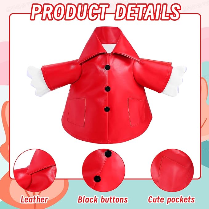 Raincoat Goose Outfit Porch Goose Summer Outfit Yard Goose Raincoat Clothes with Umbrella Hat Fits 23" Outdoor Garden Lawn Patio Geese Statue for Spring Summer Seasonal Decor(Red)
