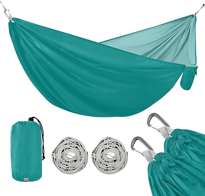 Blue-Green Solid Color Pure Plain 330lb Capacity Outdoor Hammocks with Hanging Rope Indoor Hammock for Outside Patio Garden hamacas para Deck