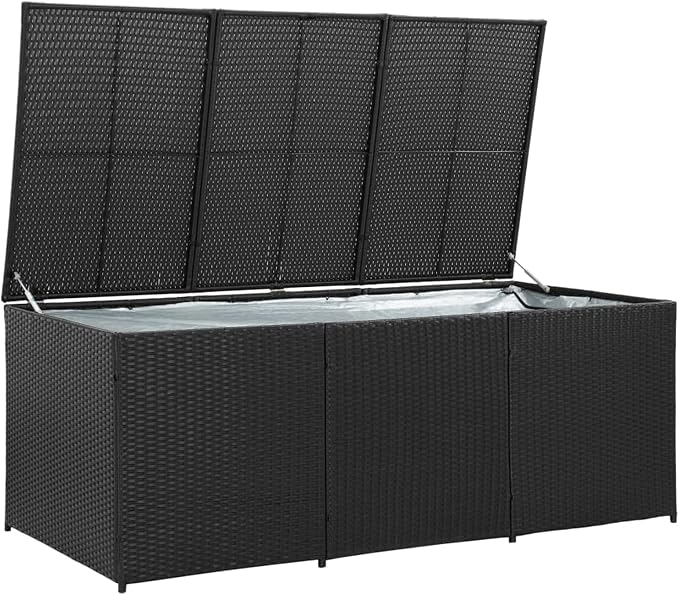 Gecheer Large Garden Storage Box, Durable Weatherproof Outdoor Storage Solution with Spacious Design, Polyethylene Rattan Material for Patio, Deck, or Balcony