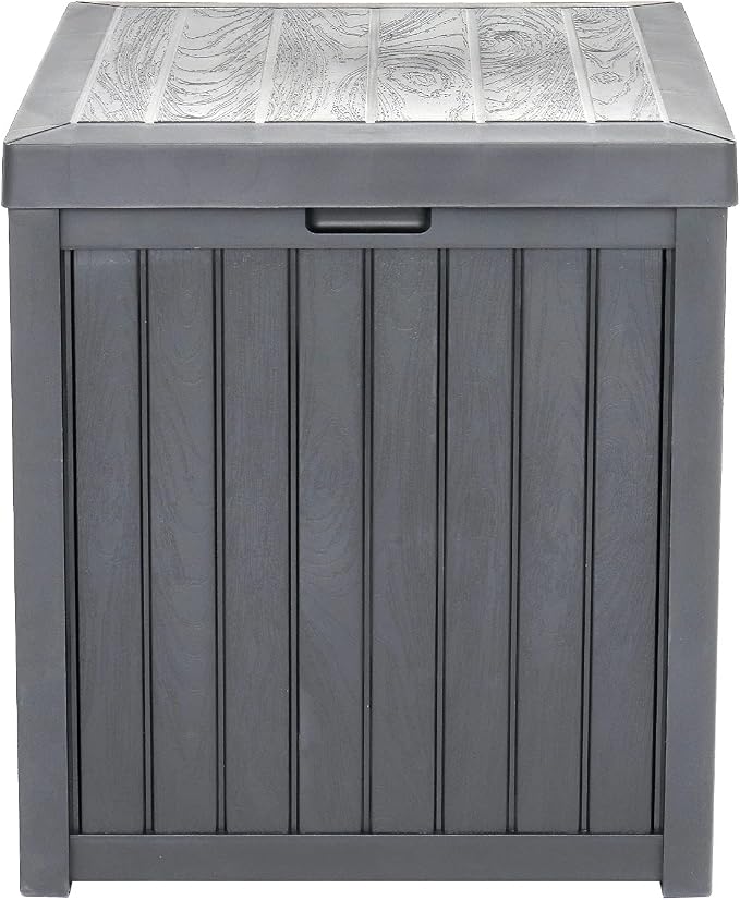 Outdoor Storage Box, 51 Gallon Deck Box Indoor and Outdoor Use, Waterproof Resin Storage Bin for Patio Cushions, Gardening Tools (Gray)