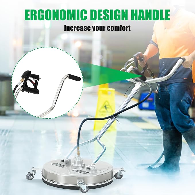 18 Inch Pressure Washer Surface Cleaner FAHKNS 18" Power Washer Accessory for Driveways Sidewalks Patios Decks,4 Wheels,1/4" Quick Plug,4000PSI Surface Cleaner
