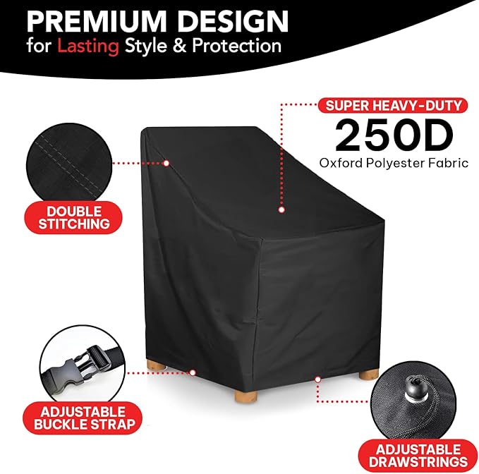 UV-Proof Waterproof Furniture Patio Cover 35L x 40W x 35H Breathable dust Proof Sofa Table Chair Storage bar high Chair Color Black sectional armless 35 inches 40 inches 35 inches