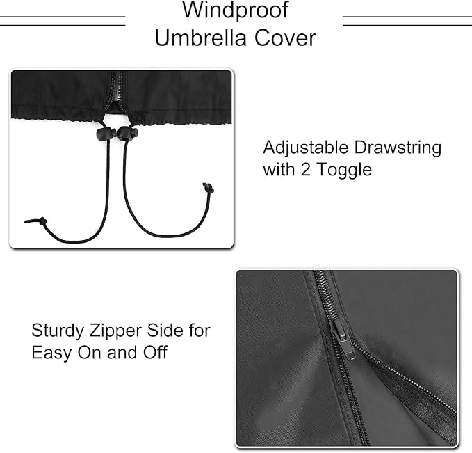 Umbarlla Cover Waterproof Heavy Duty 600D Oxford Patio Umbrella Cover for 7ft to 10ft Umbrella Covers for Umbrellas Outdoor Garden Umbrellas Parasol Cover with Push Rod