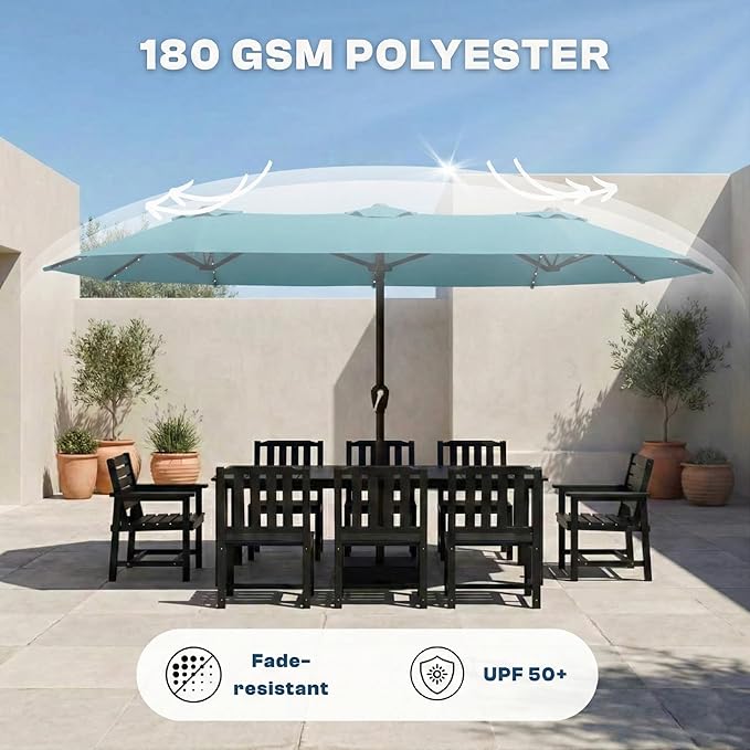 15FT Large Patio Umbrella with Base Included