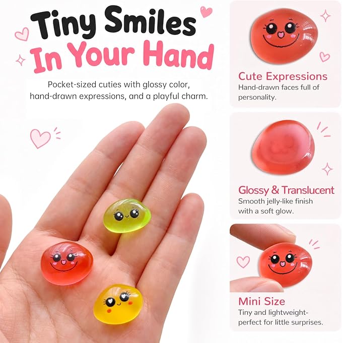 96 Pcs Mini Resin Expression Stones for Adult, Mini Trinkets, Figurines | Funny Meme Faces Figures for Desk Decor, Versatile for Miniature Landscapes, Potted Plants & DIY Crafts, Cute Party Favors