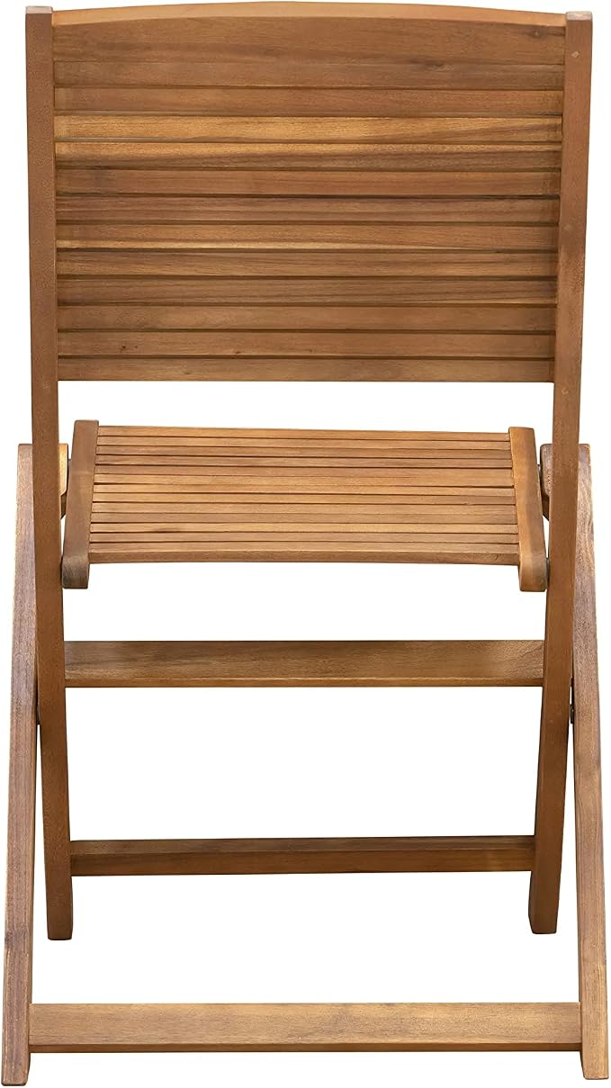 East West Furniture DEFM7CWNA 7 Piece Patio Dining Set Consist of a Rectangle Outdoor Acacia Wood Table and 6 Folding Side Chairs, 40x72 Inch, Natural Oil