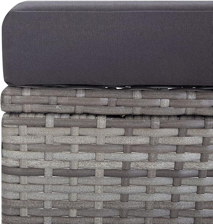 2 Piece Patio Lounge Set with Cushion, Furniture Conversation Sets Outdoor Patio Sectional Patio Lounge Set Piece Patio Set s Poly Rattan Gray
