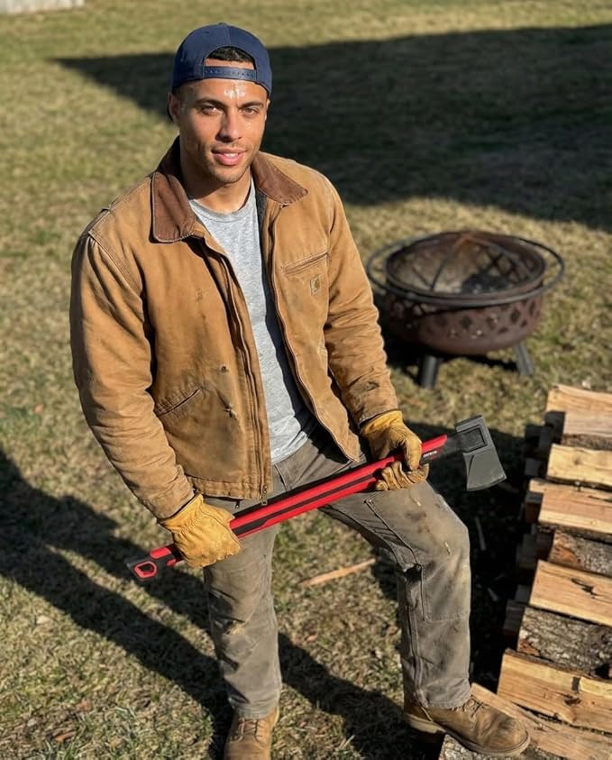 INTERTOOL Splitting Axe for Firewood 28” Maul Wood Splitter Ax Tool for Deeper Cuts, Chopping, Kindling, Camp, Survival - Shock Absorbing MAX Grip Handle, Sheath - HT08-0297