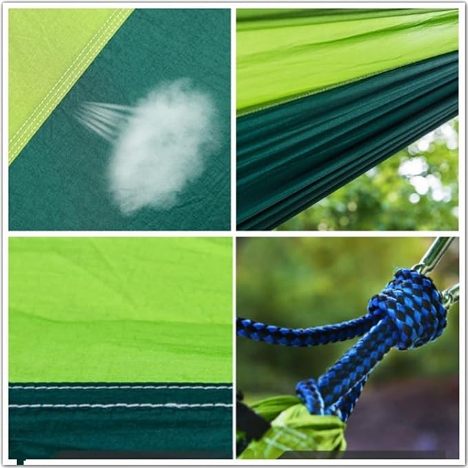 NOBRIM Camping Hammock Light Portable Hammock Nylon Color Matching Hammock Outdoor High Capacity for Double Person Recreation Vacation