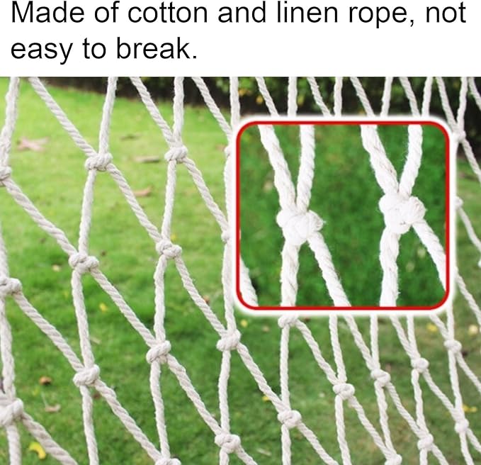 Portable Cotton and Linen Rope Hammock Multi-Purpose Outdoor Camping with Wooden Sticks Mesh Comfortable Reinforced Hammock Comfortable