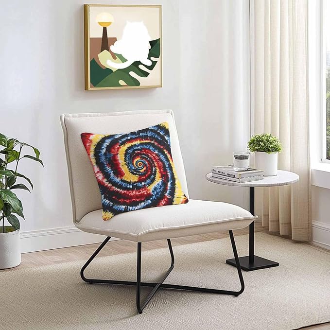 Vandarllin Outdoor Throw Pillows Covers 20x20 inch Set of 2 Waterproof Yellow Red Tie-Dye Art Decorative Zippered Cushion Covers for Patio Furniture, Abstract Boho Tribe Lumbar Pillowcases
