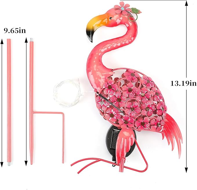 Garden Decor Solar Lights Flamingo Lawn Light, for Yard Outdoor Decorations Ground Inserted Outdoor Waterproof Garden Lamp LED,Patio, Courtyard, Gifts for Mom Grandma (Warm Light)