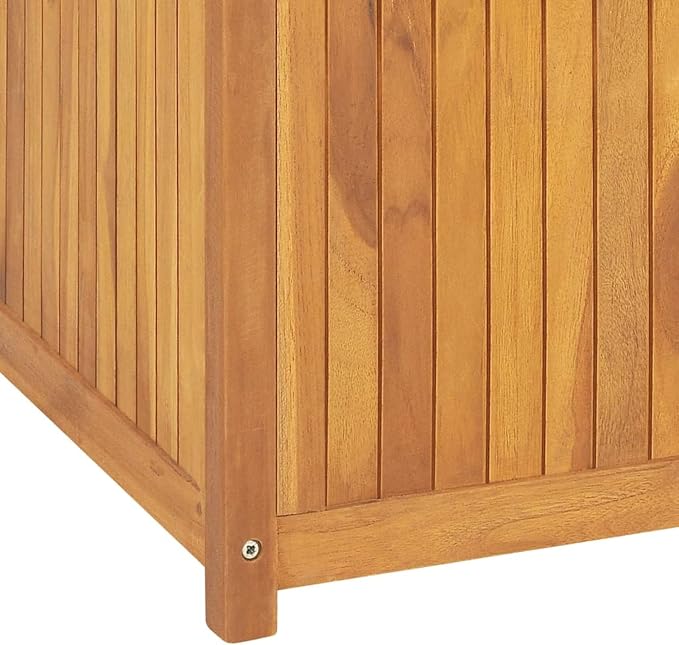 Homgoday Patio Storage Box, Large Outdoor Wooden Storage Deck Box, with Water-Proof Lining, 78.7" x 19.7" x 21.7" Storage Bench Seat, Solid Teak Wood