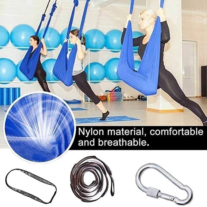 Indoor Nylon Swing Adjustable Aerial Yoga Therapy Swings Kids Hanging Cuddle Hammock for Children Teens with Special Needs Elastic Parcel Steady Seat (Color : Red, Size : 100 x 280 cm)
