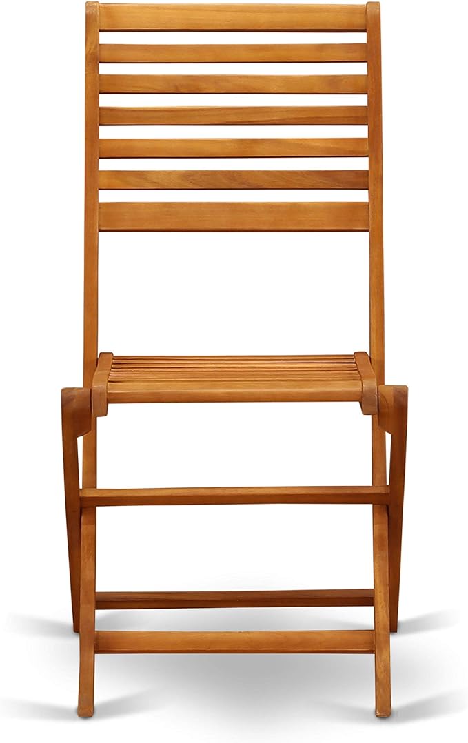 East West Furniture DEBS7CWNA 7 Piece Patio Dining Set Consist of a Rectangle Outdoor Acacia Wood Table and 6 Folding Side Chairs, 40x72 Inch, Natural Oil