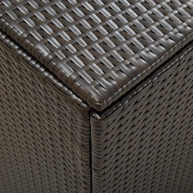 Outdoor Storage Box Poly Rattan Garden Deck Chest with Zipped Liner and Gas Lift Mechanism for Patio Furniture Cushions and Pillows Large Wicker Trunk in Various (180 x 90 x 70 cm)