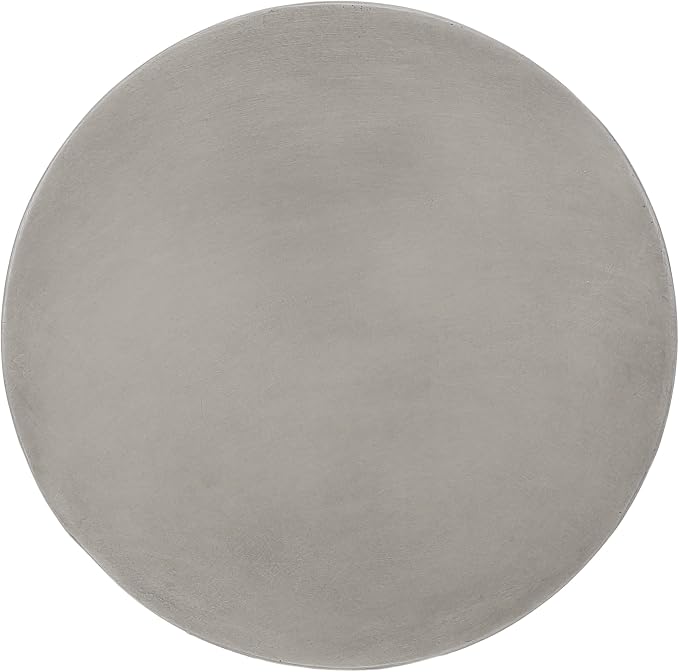 Outdoor Side Table Concrete End Table Faux Stone Small Coffee Tables Patio Garden Stool Plant Stand for Porch, Backyard Silver-Snowman