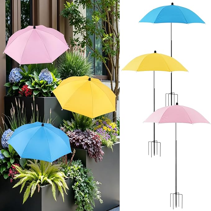 Plant Umbrellas for Outdoor Plants, Adjustable Plant Umbrellas for Potted Plants and Garden Beds, Provide Shade to ‌Defend Plants From Blazing Sun and Rain, Courtyard Balcony Plants Shade