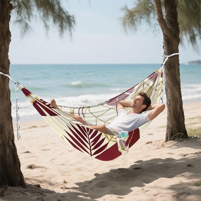 Gilded Floral and Foliage Hammocks for Camping with Portabl Carry Bag Portable Hammock Indoor Outdoor Patio