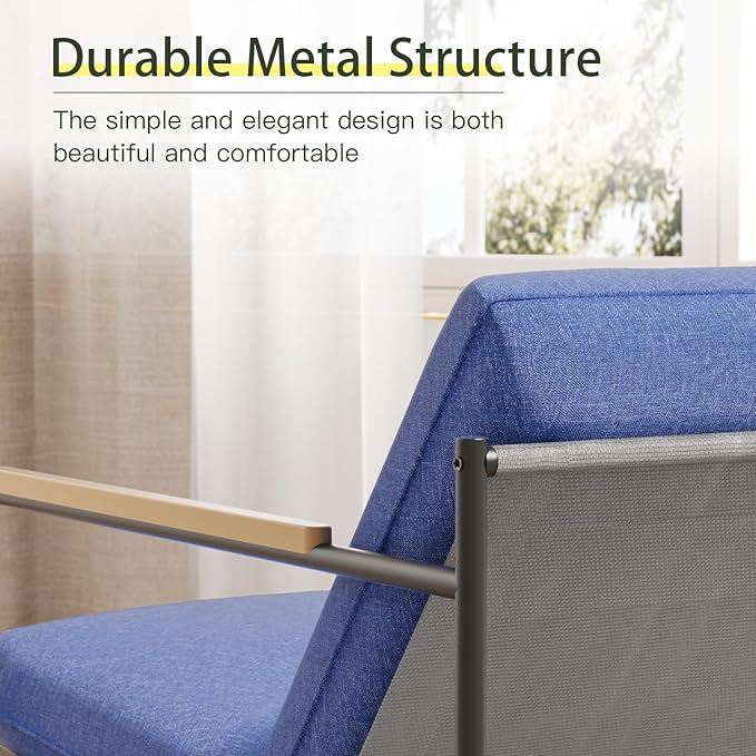 3-Piece Patio Furniture Set, Compact Outdoor Conversation Set with 2 Chairs and Glass Table, Weather-Resistant for Apartment Patio, Small Spaces, Balcony, Backyard – Navy Blue